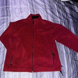 Men’s XL Timberland Fleece Jacket Red Black Zip up